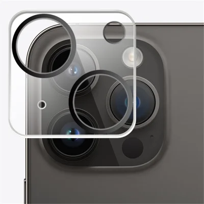 RURIHAI For iPhone 15 Plus / 15 3D Silk Printing Rear Camera Lens Protector 9H 0.3mm Ultra-thin Tempered Glass Film