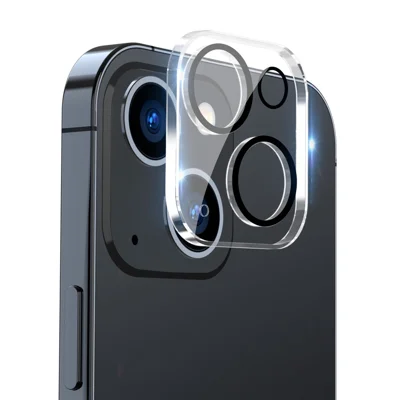ENKAY HAT PRINCE na iPhone 15 / 15 Plus Ochrona Obiektywu Soczewki Szklana Hartowana Wysoka Przezroczystość Folii - Czarny Krąg