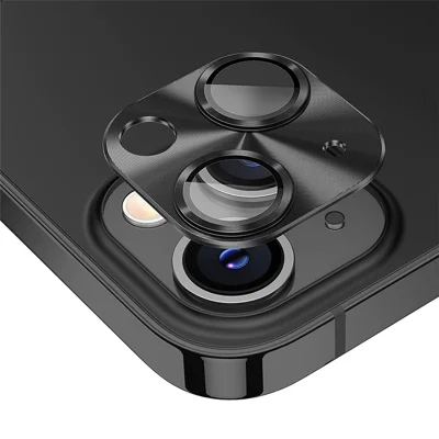 ENKAY HAT PRINCE For iPhone 15 / 15 Plus Camera Lens Protector Aluminum Alloy + Tempered Glass Integrated Full Cover Lens Film - Black