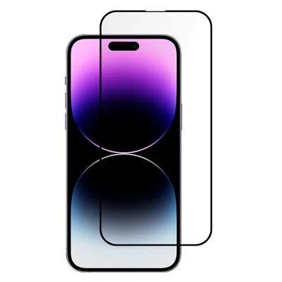 Для iPhone 15 Pro Max Full Cover Tempered Glass Screen Film Silk Printing Black Edge Cell Phone HD Screen Protector