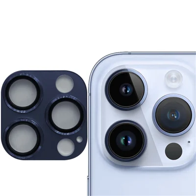 RURIHAI Per iPhone 15 Pro / 15 Pro Max Matte Phone Camera Lens Protector Tempered Glass Lens Film - Blu