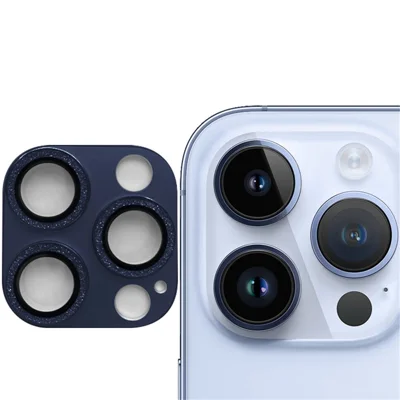 RURIHAI Para iPhone 15 Pro / 15 Pro Max Protector de lente de cámara Vidrio templado con brillo Película de lente de cámara - Azul