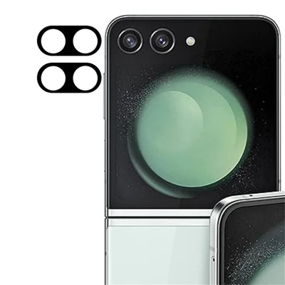 ENKAY HAT PRINCE 2 szt. Ochraniacz Obiektywu Aparatu do Samsung Galaxy Z Flip5 5G, Całkowicie Szklany Filtr z Hartowanego Szybkiego Szkła - Czarny