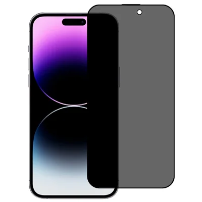 180 Grad Anti-Spionage-Film für iPhone 15 Pro Max, Full Glue Tempered Glass Silk Printing Full Screen Protector