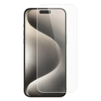 RURIHAI Ultra Clear Screen Protector dla iPhone 15 Pro, 0,18 mm, 2,5D, zakrzywione krawędzie, pełna adhezja, folia z wysokogatunkowego szkła aluminiowo-krzemowego