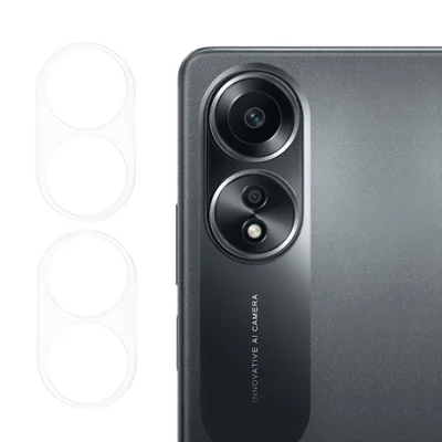 2 pezzi per Oppo A58 4G Protezione obiettivo fotocamera in vetro temperato 3D Arc Edge Resistente ai graffi Pellicola lente trasparente