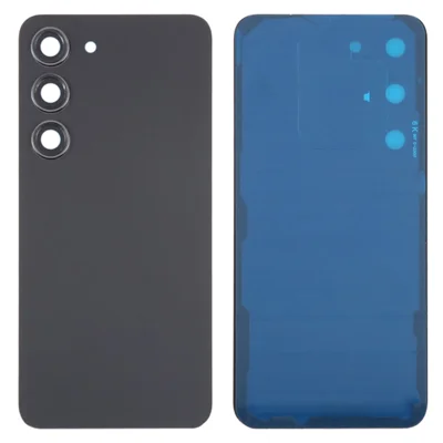 Для Samsung Galaxy S23 S911 Корпус аккумулятора с клейкой наклейкой + Крышка объектива камеры (без логотипа) - Черный