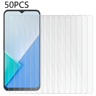 50Pcs For Wiko T60 HD Clear Cell Phone Screen Protector Tempered Glass Film (No Package, with Wipes Set, Dust-absorber, Guide Sticker)