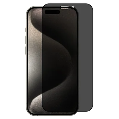 RURIHAI For iPhone 15 Pro Max 0.26mm 2.5D Phone Screen Protector 360-Degree Anti-Spy High Aluminum-silicon Glass Full Screen Film