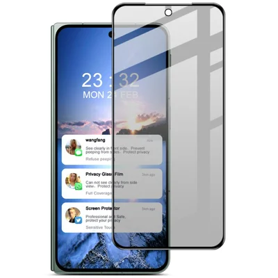 IMAK Para Oppo Find N3 5G / OnePlus Open Vidro Temperado Anti-espião Protetor de Ecrã Total