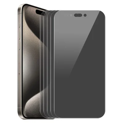 ENKAY HAT PRINCE 5Pcs For iPhone 15 Pro Max Anti-Spy High Aluminium-silicon Glass Full Screen Protector