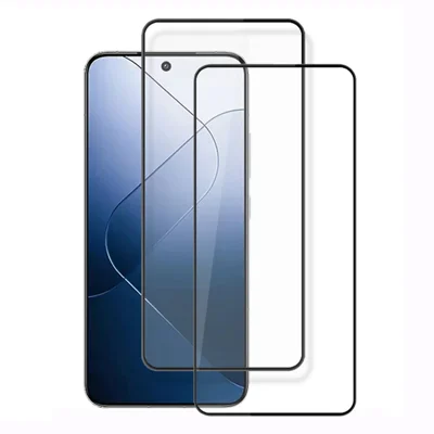 AMORUS 2 stk. til Xiaomi 14 Skærmværn HD Klart Tempersglas Silkeprintet Film - Sort