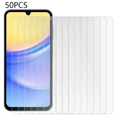 50 Stück für Samsung Galaxy A15 5G Panzerglas Bildschirmschutz 2,5D 0,3 mm splitterfreier Film