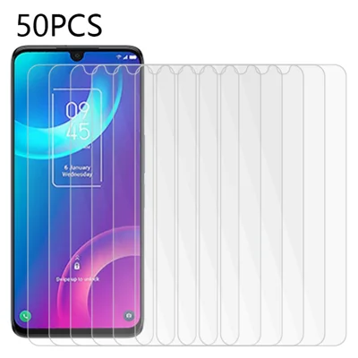 50Pcs for TCL 30 Tempered Glass Screen Protector HD Clear Shatterproof Protective Film (No Package, with Wipes Set, Dust-absorber, Guide Sticker)
