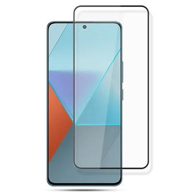 MOCOLO For Xiaomi Redmi Note 13 Pro 5G Silk Printing Film HD Clear Tempered Glass Full Screen Protector - Black