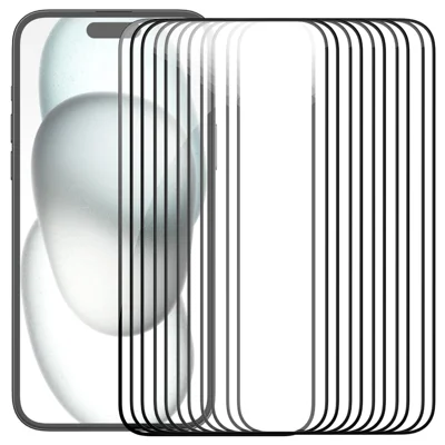 NILLKIN 10Pcs EZ SET Series for iPhone 15 Plus Screen Protector AGC Glass Full Screen Film