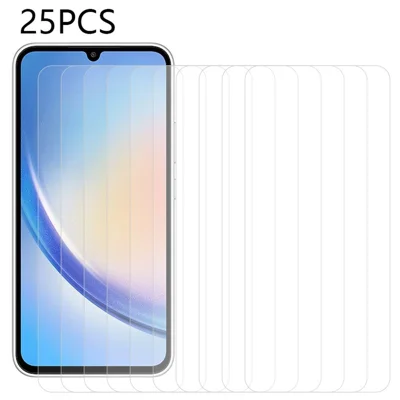 25 Stück Großpackung für Samsung Galaxy A35 5G Kristallklare Panzerglas-Schirmschutz