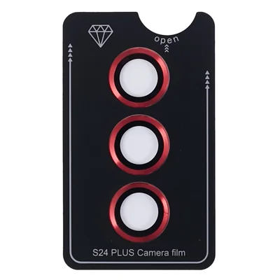 For Samsung Galaxy S24+ 1 Set Camera Lens Film Metal+Tempered Glass Rear Lens Protector - Red