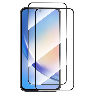 ENKAY HAT PRINCE 2Pcs for Samsung Galaxy A55 5G Screen Protector Silk Printing 2.5D High Aluminium-silicon Glass Film