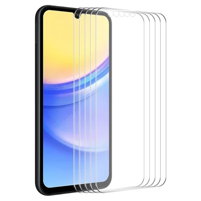 ENKAY HAT PRINCE 5Pcs For Samsung Galaxy A15 4G / 5G High Aluminium-silicon Glass Film 0.26mm 2.5D Screen Protector