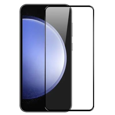 NORTHJO A+ For Samsung Galaxy S23 FE Full Screen Protector Silk Printing High Aluminum-silicon Glass Film - Black