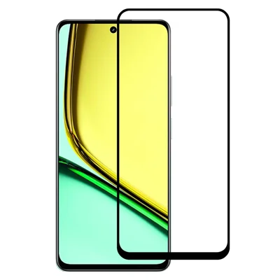 For Realme C67 5G Tempered Glass Electroplating Anti-Fingerprint Silk Printing Full Glue Screen Protector