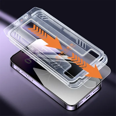 For iPhone 15 Anti-Spy Screen Protector Full Coverage Tempered Glass Film with Auto Alignment Tool