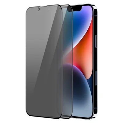 ENKAY HAT PRINCE 2Pcs For iPhone 14 Screen Protector Privacy Protection Anti-Spy Silk Printing Film