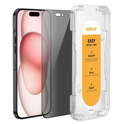 ENKAY HAT PRINCE For iPhone 16 Plus / 15 Plus Anti-Spy Screen Protector Anti-Fingerprint Shield Film