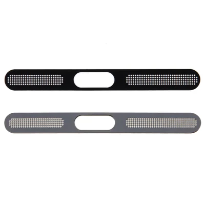 2Pcs for iPhone 12-16 Bottom Speaker Anti-Dust Net Aluminum Sticker - Black+Silver