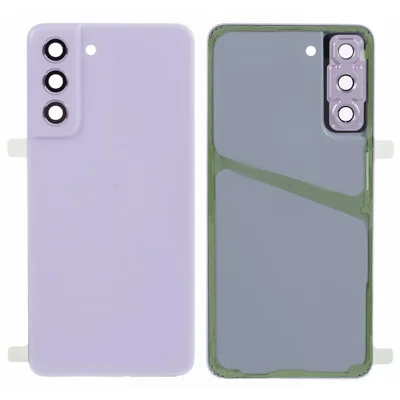 For Samsung Galaxy S21 FE 5G Battery Housing with Adhesive Sticker + Camera Lens Cover (without Logo) - Purple
