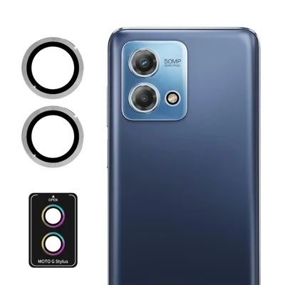 ENKAY HAT PRINCE til Motorola Moto G Stylus 5G (2023) Metalring Beskyttelsesglas til Kamera - Sølv