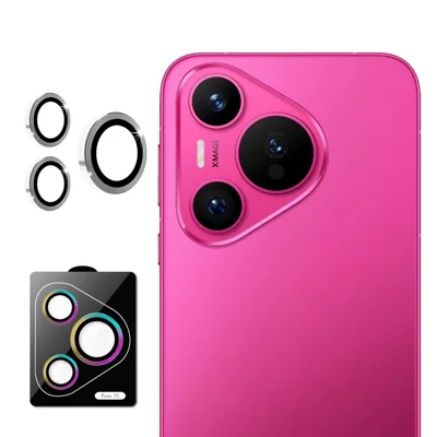 ENKAY HAT PRINCE For Huawei Pura 70 1 Set Camera Lens Protector Metal Individual Ring Lens Film - Silver