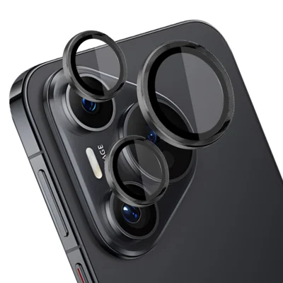 NORTHJO 1 Set For Huawei Pura 70 Camera Lens Protector Tempered Glass+Metal Ring Lens Guard - Black
