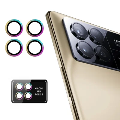 ENKAY HAT PRINCE For Xiaomi Mix Fold 3 5G 1 Set 9H Hardness Camera Lens Protector with Metal Ring Trim - Multi-color