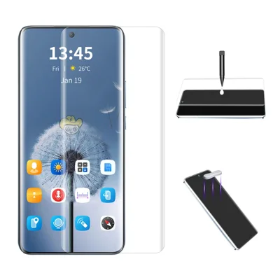 ENKAY HAT PRINCE For Oppo Find X5 UV Liquid Screen Protector Full Glue Curved High Aluminium-Silicon Glass Film, Support Fingerprint Unlock