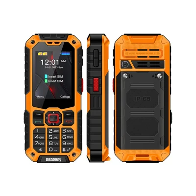 UNIWA S9 2.4-inch Rugged Cellphone IP68 Waterproof 4G Mobile Phone with Flashlight - Orange / EU Plug