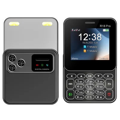 R18 Pro Dual SIM Standby Rotating 2G Phone with 2.4 inch Color Screen - Black