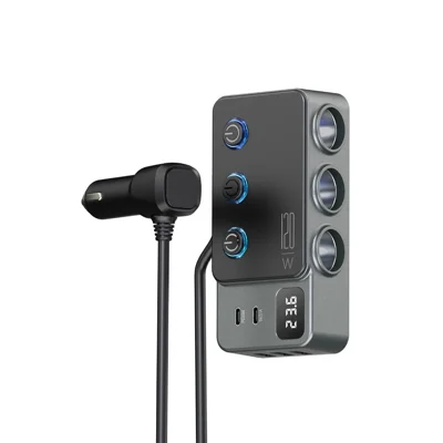 PD 35W snabbladdningsbilsladdare 3 i 1 tändarstickoradapter 120W 5 USB-portar för flera enheter