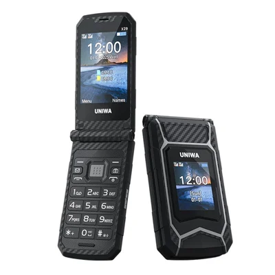 UNIWA X29 2,8 tum Fliktelefon Dubbelskärm Dubbla SIM-kort Vänteläge GSM Knappsats 2000 mAh Robust Mobiltelefon - Svart / Grå