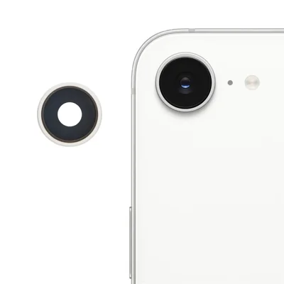 1 Set For iPhone 16e OEM Rear Camera Rim Lens Cover (without Logo) - White