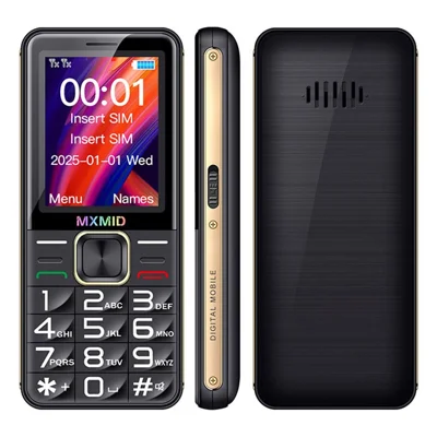 MXMID G880pro 2.4 Inch Display Phone Dual SIM Standby Bar Phone with Big Keys / Flashlight - Black