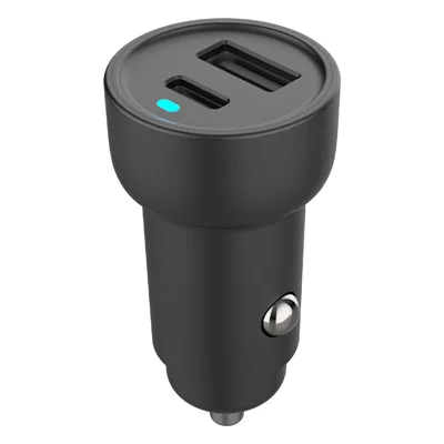 Massekøb PD 3.0 + QC3.0 65 W hurtigladeadapter USB-A + Type-C dobbeltport bil-lader – Sort