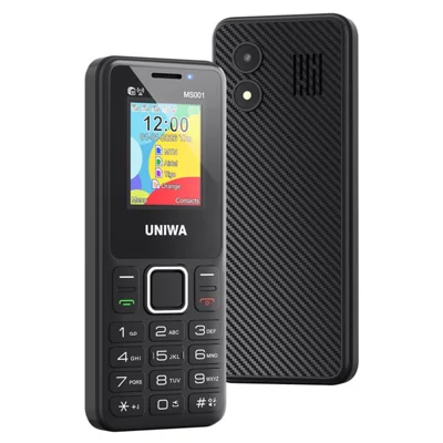 UNIWA MS001 2G Funktionstelefon 4 SIM-kort 4 Standby 1,77 tommer TFT-skærm Signalforstærker Tastaturtelefon - Sort