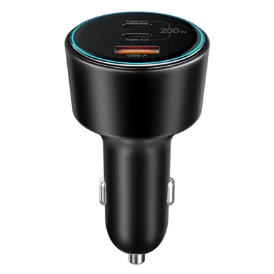 Bulk Purchasing BK-221C 3-Port Car Charger USB-A + 2 USB-C 100W Fast Charging Adapter for Laptop Phone - Black