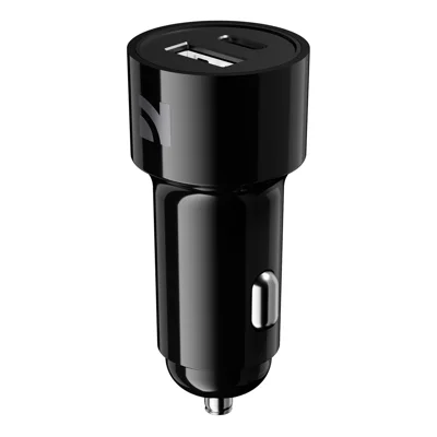 شاحن سيارة ثنائي المنفذ NCC CC-0401 USB-A + Type-C PD شاحن سريع 20 واط للدباب والشاحنات - أسود