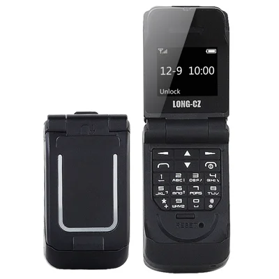 Téléphone mobile LONG-CZ J9 à clapet, petit téléphone avec Bluetooth, prend en charge le réseau 2G GSM 850 / 900 / 1800 / 1900 MHz - Noir