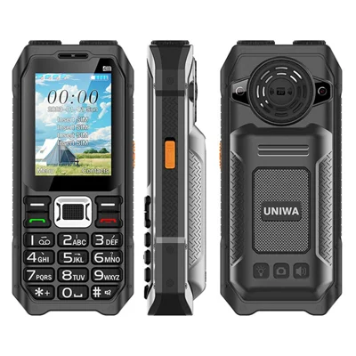 UNIWA M6000 2.4-Inch 2G 4-SIM Cards Ultra Long Standby Cell Phone with Power Bank Function - Black