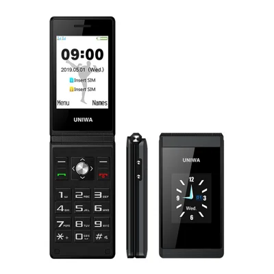 UNIWA X28 2,8 tommer Dual-skærm Display 2G Stangtelefon - Sort / Sprogpakke A