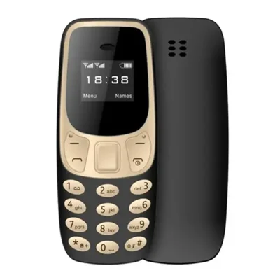 BM10 Dual SIM 0.66-inch Mini Mobile Phone 2G GSM Cellphone with Ear Hook - Black Gold